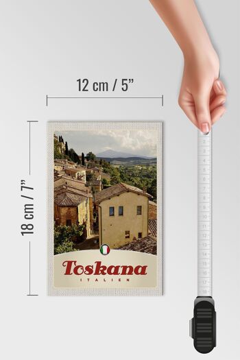 Panneau en bois voyage 12x18 cm Toscane Italie arbres maisons décoration 4