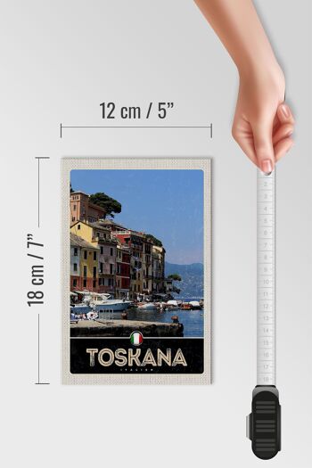 Panneau en bois voyage 12x18cm Toscane Italie décoration d'eau du port 4