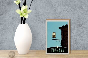 Panneau en bois voyage 12x18 cm lanterne architecture Toscane Italie 3