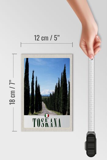 Panneau en bois voyage 12x18 cm Toscane Italie arbres prairie nature 4