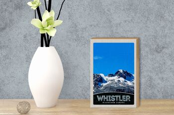 Panneau en bois voyage 12x18 cm Whistler Blackcomb Canada neige 3