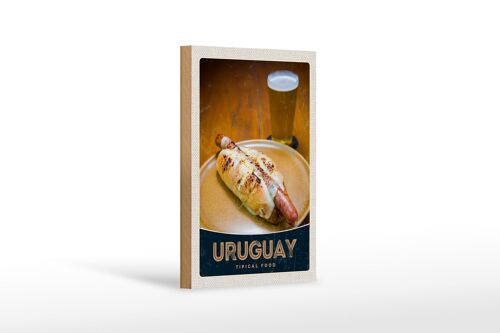 Holzschild Reise 12x18 cm Uruguay Süd Amerika Tipical Food