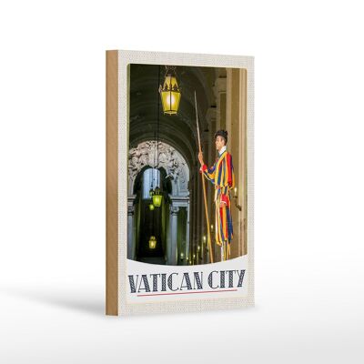 Cartel de madera de viaje 12x18 cm decoración guardia de seguridad de la Iglesia de la Ciudad del Vaticano