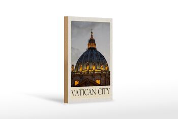 Panneau en bois voyage 12x18 cm architecture Vatican église vacances 1