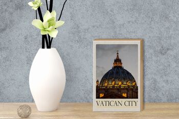 Panneau en bois voyage 12x18 cm architecture Vatican église vacances 3
