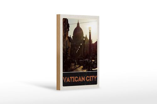 Holzschild Reise 12x18 cm Vatikan City Kirche Architektur