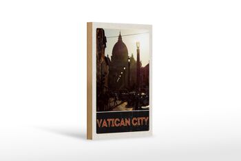 Panneau en bois voyage 12x18 cm Architecture de l'église de la Cité du Vatican 1