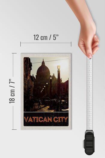 Panneau en bois voyage 12x18 cm Architecture de l'église de la Cité du Vatican 4