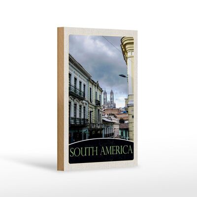 Cartel de madera viaje 12x18 cm Arquitectura de la iglesia de América del Sur