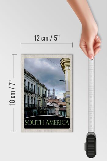 Panneau en bois voyage 12x18 cm architecture d'église d'Amérique du Sud 4