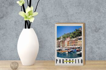Panneau en bois voyage 12x18 cm Portofino Italie Riviera Mer 3