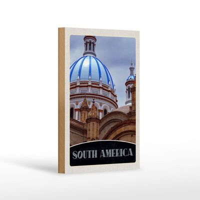 Cartello in legno da viaggio 12x18 cm Edificio di architettura del Sud America