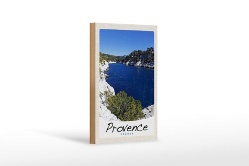 Holzschild Reise 12x18 cm Provence Frankreich Meer Gebirge