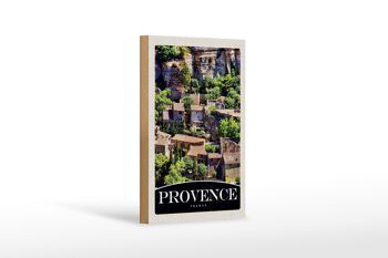 Panneau en bois voyage 12x18 cm Provence France nature bâtiment 1