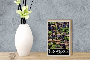Panneau en bois voyage 12x18 cm Provence France nature bâtiment 3