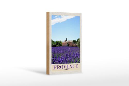 Holzschild Reise 12x18 cm Provence Frankreich Natur Haus lila