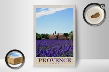 Panneau en bois voyage 12x18 cm Provence France maison nature violet 2