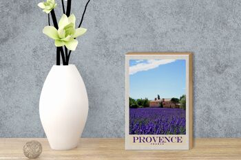 Panneau en bois voyage 12x18 cm Provence France maison nature violet 3