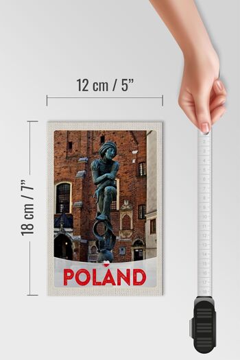 Panneau en bois voyage 12x18 cm Pologne Europe sculpture vieille ville 4