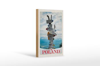 Panneau en bois voyage 12x18 cm Pologne ville montagnes européennes 1