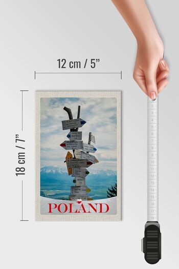 Panneau en bois voyage 12x18 cm Pologne ville montagnes européennes 4