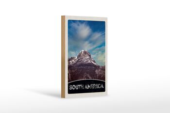 Panneau en bois voyage 12x18 cm Amérique du Sud montagnes nature neige 1