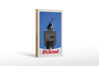 Panneau en bois voyage 12x18 cm Pologne Europe architecture sculpture 1