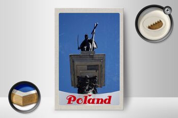 Panneau en bois voyage 12x18 cm Pologne Europe architecture sculpture 2