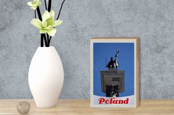 Panneau en bois voyage 12x18 cm Pologne Europe architecture sculpture 3