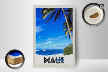 Panneau en bois voyage 12x18 cm Maui Hawaii Island USA vacances à la plage 2