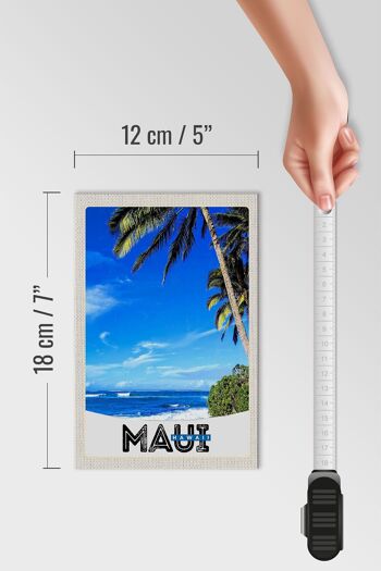 Panneau en bois voyage 12x18 cm Maui Hawaii Island USA vacances à la plage 4