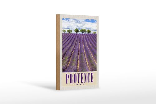Holzschild Reise 12x18 cm Provence Frankreich Lila Natur
