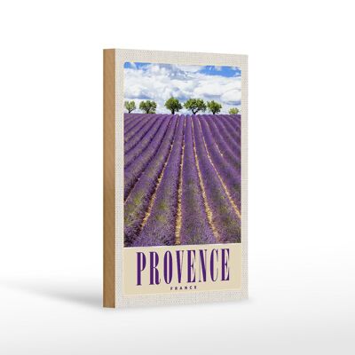 Cartel de madera viaje 12x18 cm Provenza Francia violeta natural