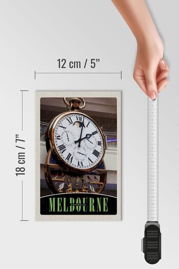 Panneau en bois voyage 12x18 cm Melbourne Australie horloge oiseaux décoration 4