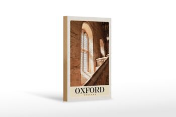Panneau en bois voyage 12x18 cm Oxford Angleterre Europe architecture 1