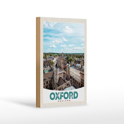 Panneau en bois voyage 12x18 cm Oxford Angleterre Europe centre ville