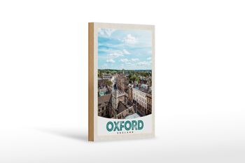 Panneau en bois voyage 12x18 cm Oxford Angleterre Europe centre ville 1