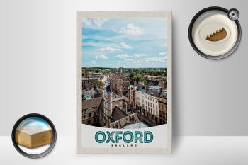Panneau en bois voyage 12x18 cm Oxford Angleterre Europe centre ville 2