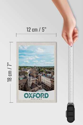 Panneau en bois voyage 12x18 cm Oxford Angleterre Europe centre ville 4