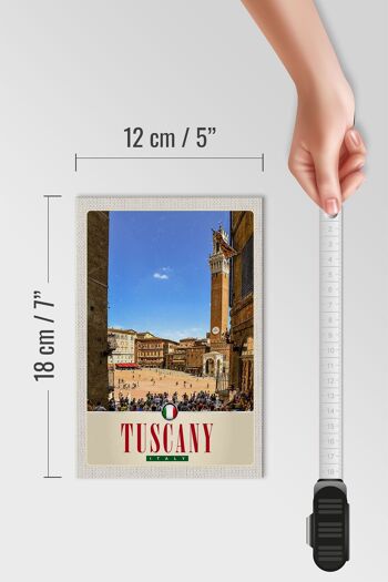 Panneau en bois voyage 12x18cm, Toscane Italie, place du marché, panneau d'église 4