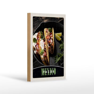 Holzschild Reise 12x18 cm Mexiko USA Amerika Tacos Gerichte