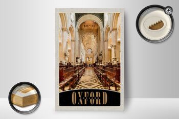 Panneau en bois voyage 12x18 cm Oxford Angleterre Europe église intérieur 2