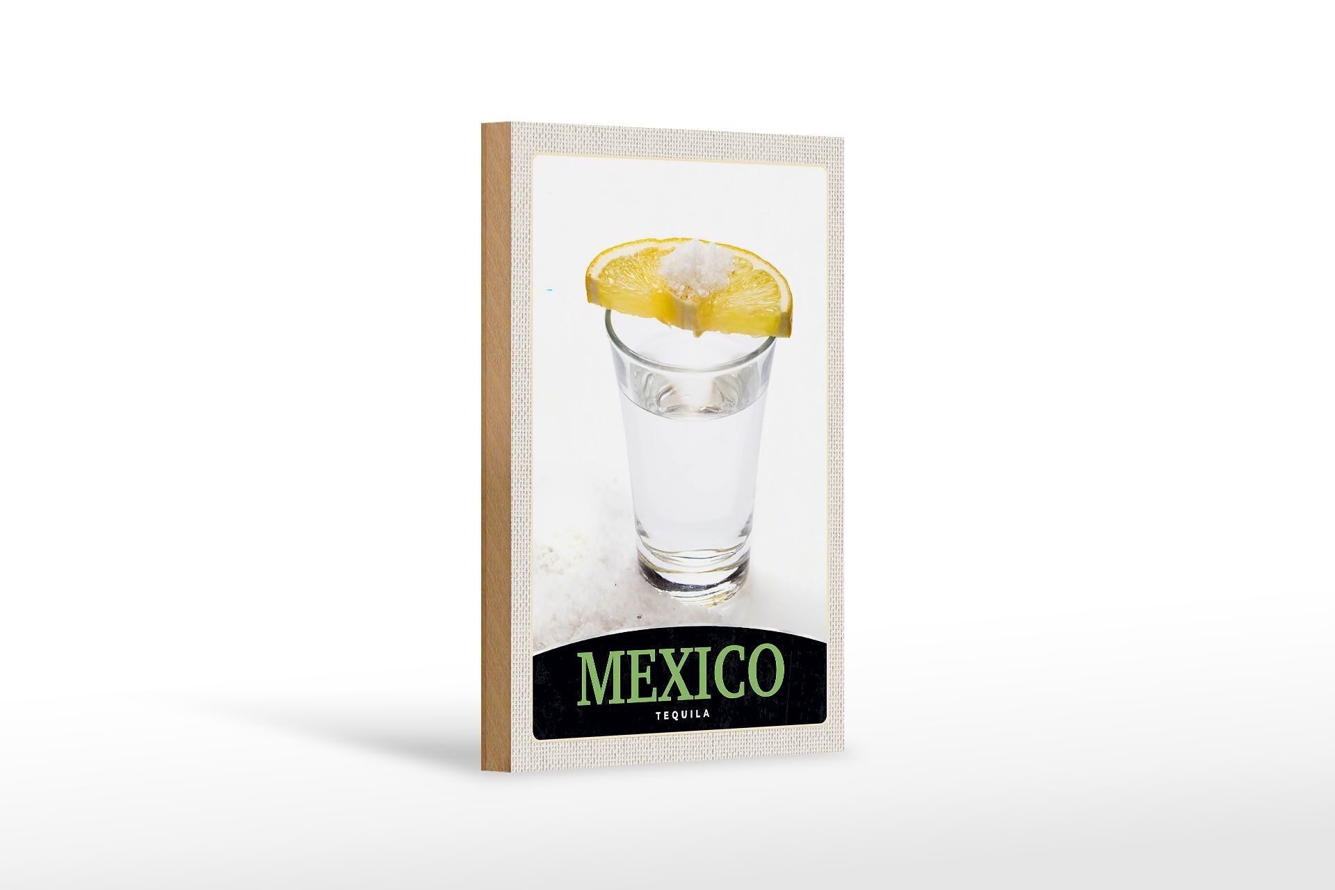 Cartello in legno da viaggio 12x18 cm Messico USA America Tequila Lemon