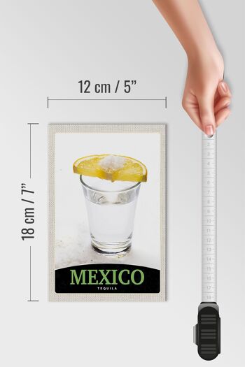 Panneau en bois voyage 12x18 cm Mexique USA Amérique Tequila Citron 4