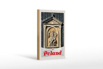 Panneau en bois voyage 12x18 cm Pologne Europe architecture vacances 1