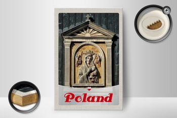 Panneau en bois voyage 12x18 cm Pologne Europe architecture vacances 2