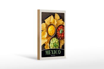 Panneau en bois voyage 12x18 cm Mexique Nachos Fromage plats épicés 1