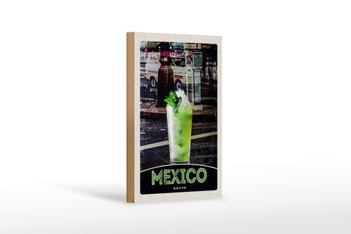 Holzschild Reise 12x18 cm Mexiko USA Amerika Mojito Limette