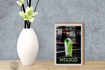 Panneau en bois voyage 12x18 cm Mexique USA Amérique Mojito Lime 3