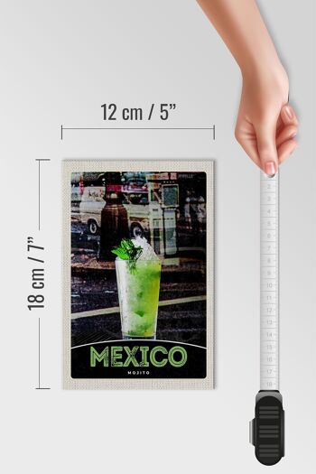 Panneau en bois voyage 12x18 cm Mexique USA Amérique Mojito Lime 4